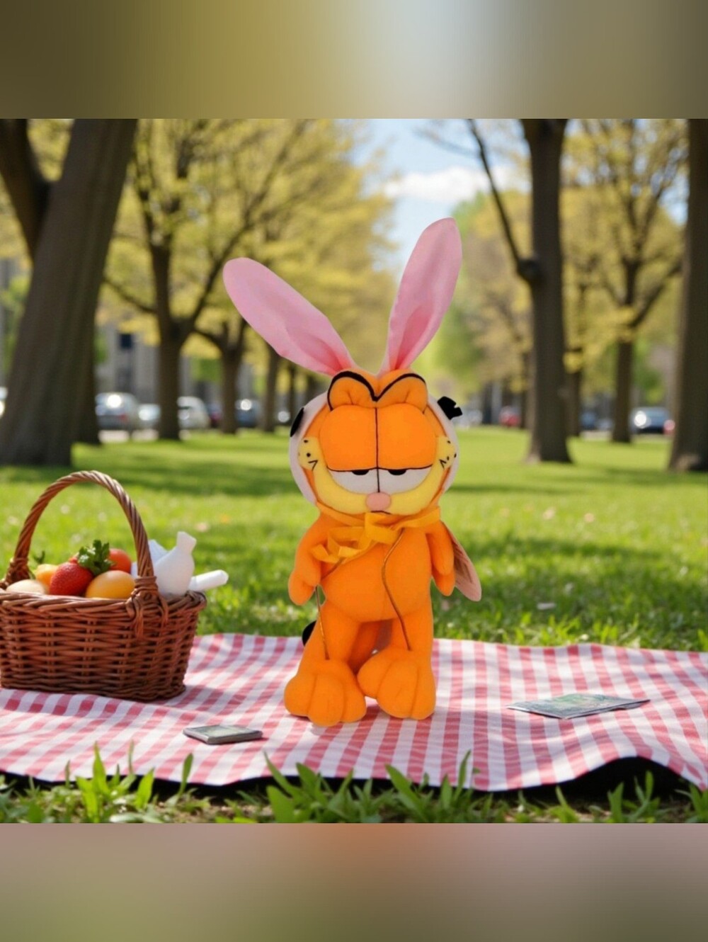 Russell Stover/Play-By-Play 10" Garfield Easter Bunny Costume Plush Toy New&Tag